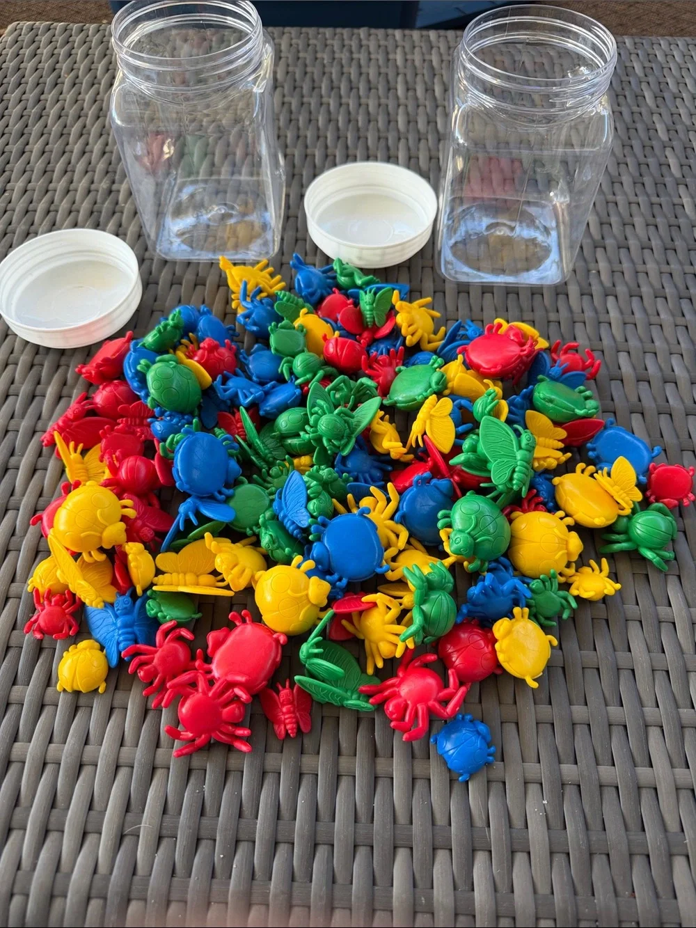 Colorful Plastic Counting Bugs - Blue, Red, Yellow, Green